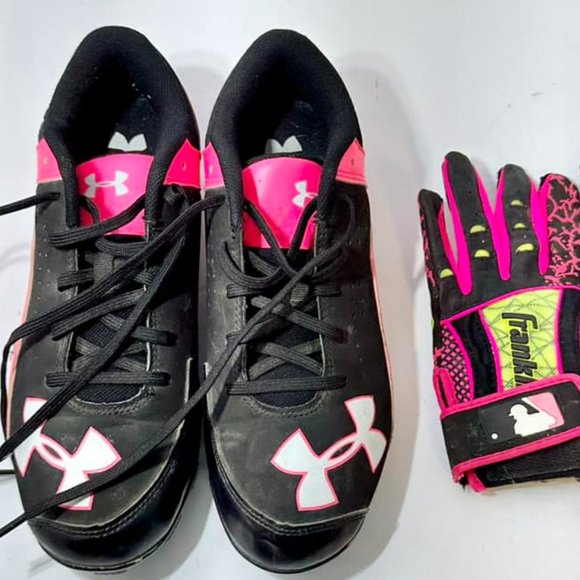 Under Armour Other - Like New Size 4Y Under Armor Cleats and Franklin batting Gloves
